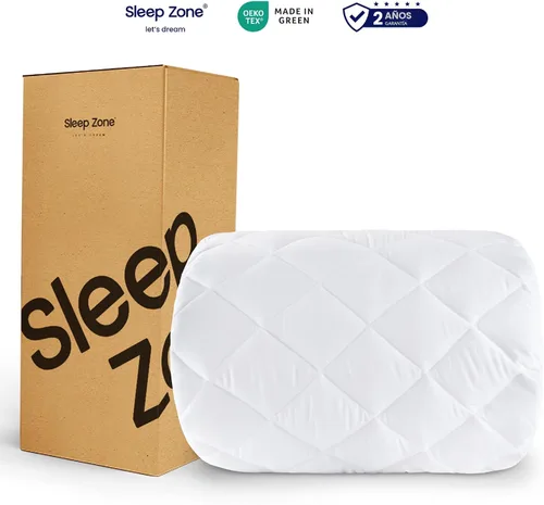Vista 6 de SLEEP ZONE Protector de colchón Twin, Protector de colchón acolchado ajustable, Funda de colchón de bolsillo profundo que se estira hasta 21