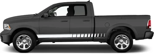 Vista 4 de Calcomanía de rayas para puertas de panel basculante, compatible con Dodge Ram 2009-2018 (par) (gris)