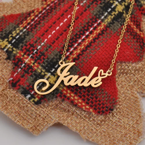 Vista 3 de HUAN XUN Collares personalizados con dije de inicial para mujer en oro y plata