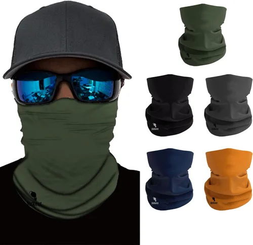 Vista 10 de Máscara facial para hombres y mujeres, protección solar UPF 30+, transpirable, bandana para motocicleta, senderismo, pesca