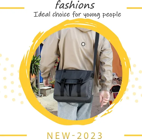 Vista 3 de ZHIDE Bolsa tipo mensajero para hombres y mujeres, bolso de hombro, cruzado para hombre, impermeable, bolso cruzado para ir a la escuela