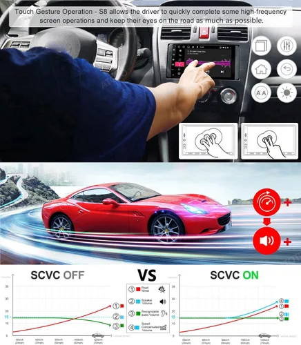 Vista 5 de ATOTO Estéreo de coche Android de 7 pulgadas con CarPlay inalámbrico, Android Auto, Bluetooth dual, pantalla QLED, retrovisor HD - S8G2B74PM