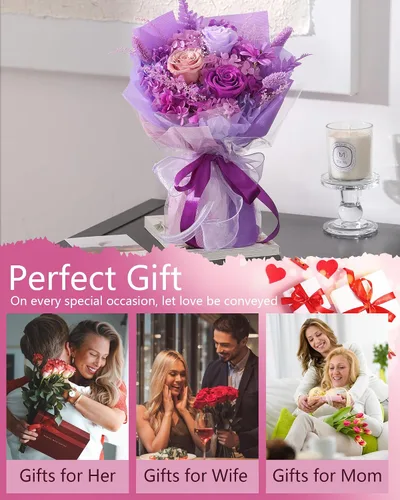 Vista 6 de BestFlower Ramo de flores para el día de la madre, regalos para mamá, ramo de rosas para mujeres, mamá, esposa de hija, flores frescas