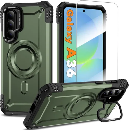 Vista 31 de Funda magnética para Samsung Galaxy S25+ Plus/Galaxy S24+ Plus [Soporte de anillo de cámara integrado] [Protector de pantalla]