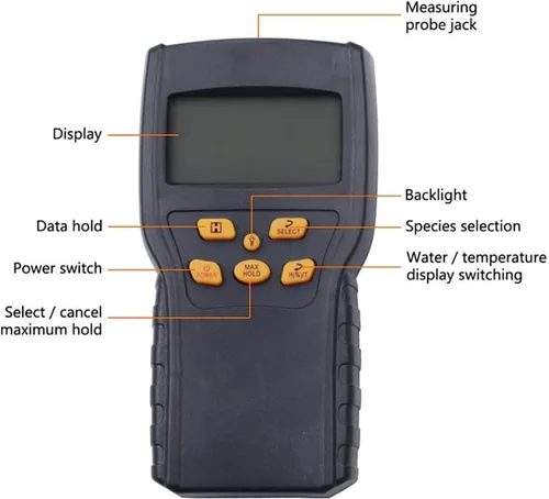 Vista 3 de Analizador digital de humedad de grano, probador de humedad de grano con pantalla de visualización, pesaje automático y sonda sensible de alta