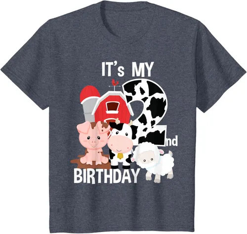 Vista 90 de Camiseta para fiesta de 2 años con texto en inglés "It's My 2nd Birthday", Negro
