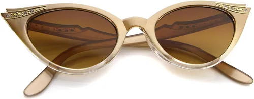 Vista 4 de zeroUV Gafas de sol de ojo de gato con diamantes de imitación retro para mujer, 2.008 in