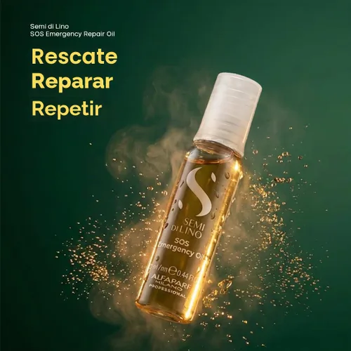 Vista 9 de ALFAPARF MILANO Semi di Lino Reconstruction Aceite de Emergencia SOS Reparativo - Tratamiento para la Rotura del Cabello para Fortalecer, Suavizar
