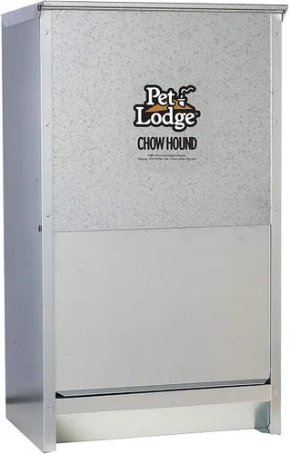 Vista 2 de Pet Lodge Little Giant CH50 - Alimentador automático para perros de acero de calibre pesado para interiores y exteriores, con capacidad de 50 libras