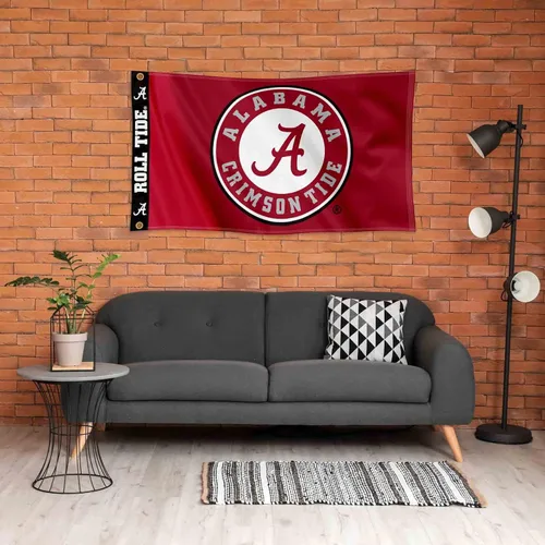 Vista 4 de College Flags & Banners Co. Bandera de bandera impresa de Alabama Crimson Tide de 3 x 5 pies
