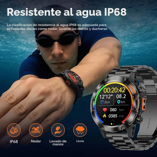 Vista 3 de Relojes inteligentes para hombres, reloj inteligente militar resistente
