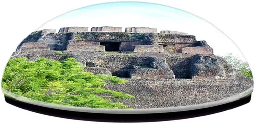 Vista 3 de Belice Caracol Mayan Ruins Cayo Nevera Imán 3D Cristal Turístico Ciudad Viaje Recuerdo Colección Regalo Fuerte Refrigerador Pegatina
