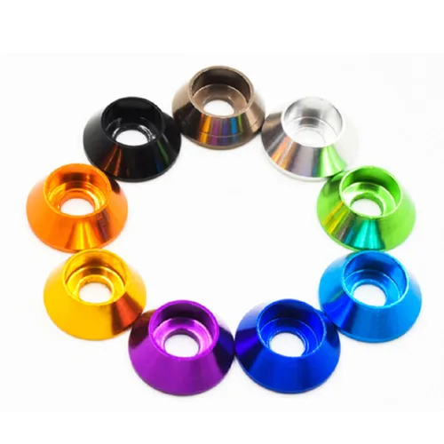 Vista 5 de 20pcs M6 Cono Arandelas de Copa Anodizado Aleación de Aluminio Junta de Tornillo Arandelas avellanadas (negro)