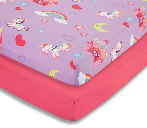 Vista 38 de Everyday Kids Paquete de 2 Sábanas Bajeras para Cuna para Niña, 100% Sábana de Bebé de Microfibra Suave y Transpirable, Se Adapta a Colchones