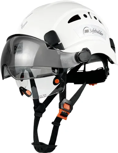 Vista 13 de SAFEBUILDER Casco de seguridad industrial con visera Casco duro ABS con visera Ventilación ajustable Casco de construcción Protección para la cabeza