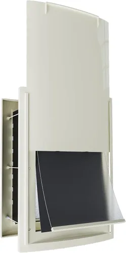 Vista 9 de mestyl Puerta para perro para pared, puerta de mascotas, puerta para perro con túnel ajustable, doble solapas magnéticas y paneles de bloqueo