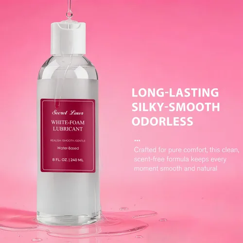 Vista 5 de Secret Lover Lubricante sexual de espuma blanca, lubricante personal líquido a crema activado por fricción para mujeres y hombres, fórmula suave