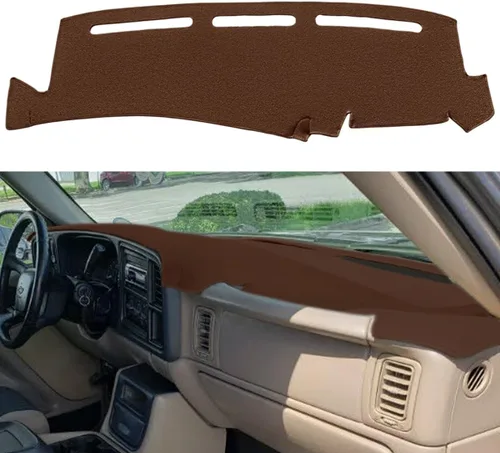Vista 19 de Cubierta de tablero compatible con Chevy Chevrolet Silverado 1500 LT/WT 2500HD 3500HD 2007-2013, alfombra de tablero de GMC Sierra 2007-2013