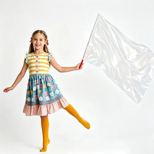 Vista 6 de Banderas de adoración con varilla escalable para niños y niños, bandera rectangular suave de poliéster de 36 pulgadas para práctica de danza