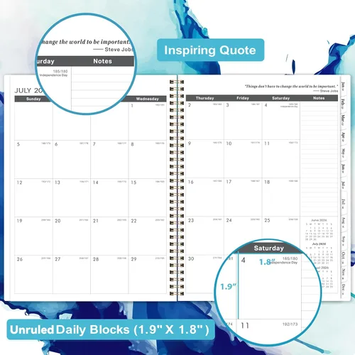 Vista 4 de Planificador/Calendario Mensual 2026-2027 - Enero 2026 - Diciembre 2027, 9" × 11", calendario de 2 años 2026-2027 planificador mensual con Cubierta