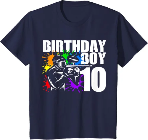 Vista 50 de Camiseta de 10 años de antigüedad, fiesta de cumpleaños para niños, Negro, S
