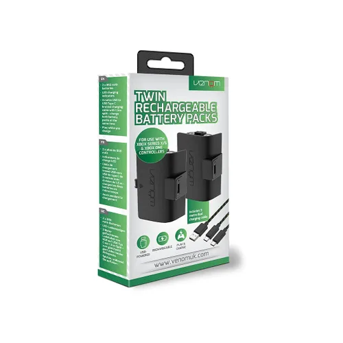 Vista 6 de Venom Xbox Controller Rechargeable Battery Twin Pack - Black (Xbox Series X, Xbox Series S)