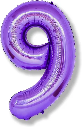 Vista 33 de Globos de Sirena Número 0 de 40 Pulgadas, Juego de Globos de Números Grandes Morado Verde Azulado Arcoíris 0-9, Globos de Números de Papel