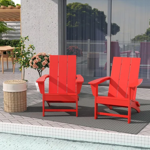 Vista 9 de WestinTrends Ashore Modern - Silla plegable Adirondack para exteriores (juego de 2), color negro