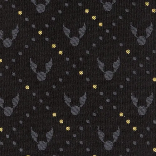 Vista 3 de Corbata de hombre de seda negra de Harry Potter Golden Snitch, Negro
