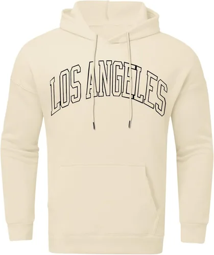 Vista 2 de EELHOE Men's Hooded Shirts Cotton Novelty Long Sleeve Tops with Hood Regular Fit Print Graphic Stretch Pullover