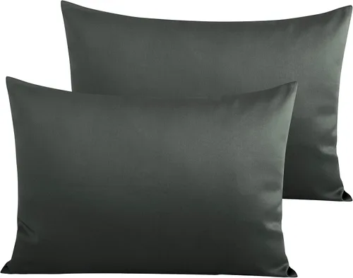 Vista 57 de NTBAY Fundas de Almohada de Algodón Egipcio Queen - Juego de 2, Fundas de Almohada de Algodón de 500 Hilos - Fundas de Almohada Suaves