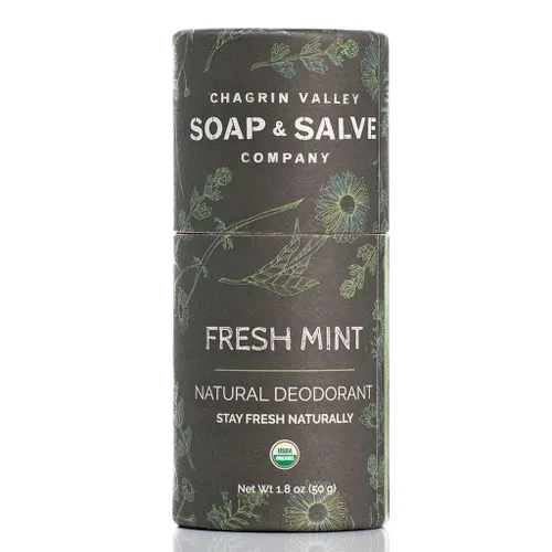 Vista 2 de Desodorante natural orgánico en barra, Chagrin Valley Soap & Salve (menta fresca)