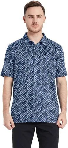 Vista 2 de Camisas de golf para hombre, manga corta, absorben la humedad, ajuste seco, estampado, atlético, casual, polo de golf para hombres