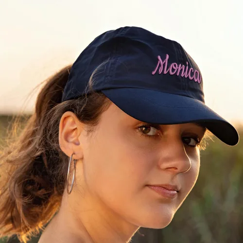Vista 6 de Gorra de béisbol bordada personalizada para mujer, diseño amigable con cola de caballo, sombrero de sol de algodón lavado, gorra de protección solar