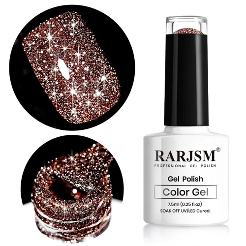 Vista 13 de RARJSM - Esmalte de uñas de gel con purpurina, de color verde oliva, brillante y brillante, para manicura DIY y salón de uñas, requiere secado