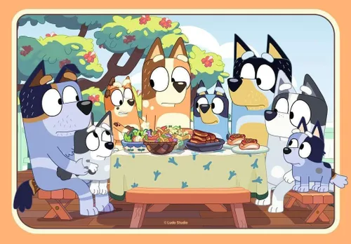 Vista 3 de Ravensburger Puzzle Bluey Auf geht's! - Rompecabezas de 2 x 24 piezas a partir de 4 años