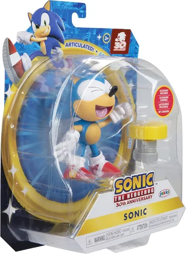 Vista 8 de Sonic The Hedgehog - Figura de acción clásica de Sonic con resorte coleccionable de 4 pulgadas