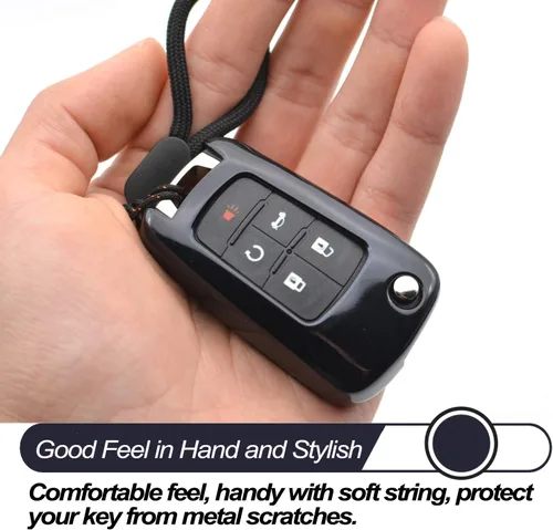 Vista 4 de MECHCOS Compatible con Chevy Chevrolet Equinox Cruze Malibu Encore Camaro Impala Buick Regal Lacrosse GMC Terrain Funda Protectora de TPU Negra
