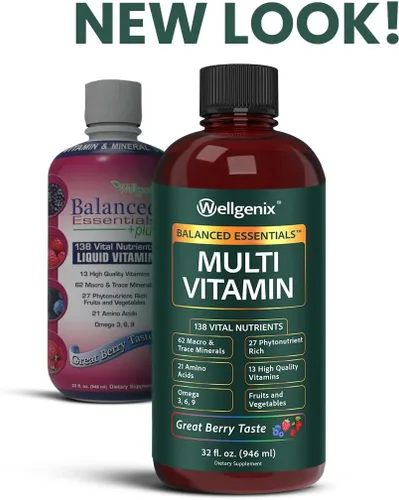 Vista 2 de Suplemento líquido nutricional Balanced Essentials, 32 onzas, Very Berry, HBE, 1, 1 138 nutrients per serving in a smooth berry liquid: vitamins