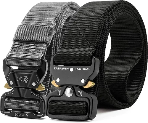 Vista 7 de Fairwin - Cinturón táctico militar, 2 unidades de 1.5 pulgadas, cinturón de herramientas para hombres