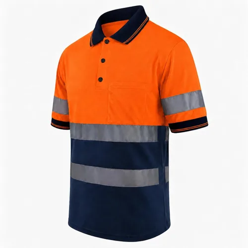 Vista 2 de SMASYS Polo de seguridad - Construcción reflectante Hi-viz ropa de trabajo camisetas con bolsillos para mujeres y hombres