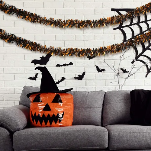 Vista 5 de WILLBOND 6 guirnaldas de oropel de Halloween de 39.4 pies/39.4 ft de espigas gruesas y brillantes, colores mezclados, metálicos, brillantes