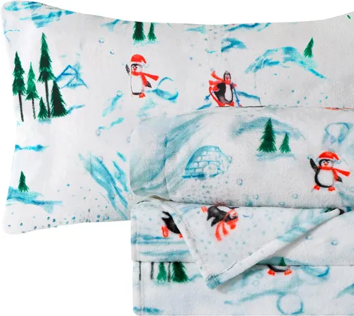 Vista 28 de Elegant Comfort - Juego de sábanas de franela de terciopelo de lujosamente suave de 4 piezas para las fiestas - Calidad premium - Juego de sábanas