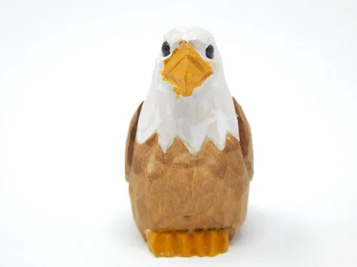 Vista 4 de Selsela Adorno de madera de águila calva, figura de pájaro colgante de madera tallada a mano, decoración patriótica, escultura de vida silvestre