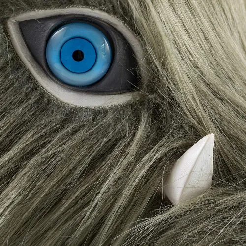 Vista 5 de Inosuke Hashibira Mask Demon Boar Mask Full Head Grey
