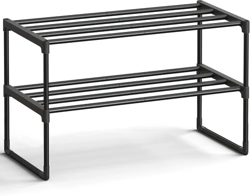 Vista 26 de SONGMICS Zapatero, Organizador de Zapatos de 2 Niveles, Estante de Almacenamiento de Metal, Vertical o Invertido, para 3-6 Pares, Apilable