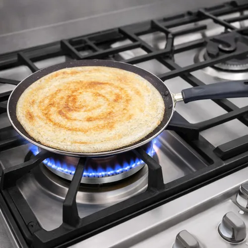 Vista 5 de G & D Sartén antiadherente Dosa Roti-Chapati Tawa Plancha de utensilios de cocina Base de inducción Sartén de aluminio para panqueques Paratha Roti