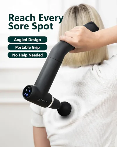 Vista 3 de Pistola de masaje InClover Life con mango extraíble para masaje muscular de tejido profundo – masajeador manual de percusión con calor para espalda