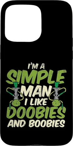 Vista 28 de iPhone 16 Simple Man Doobies Boobies Weed Cannabis 420 Stoner Men Estuche de regalo