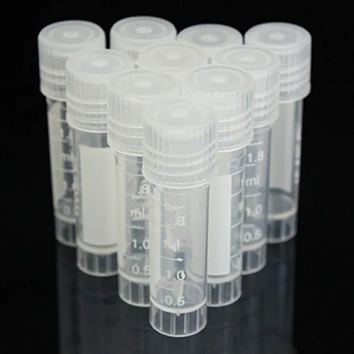 Vista 2 de CynKen Tubo criogénico criogénico de plástico graduado de 20pcs 0.1 fl oz con tapa